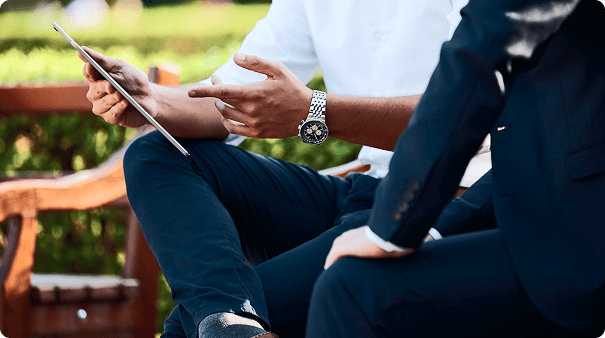 Professionals in consultation discussing strategy