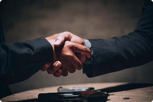 Professionals collaborating around a table